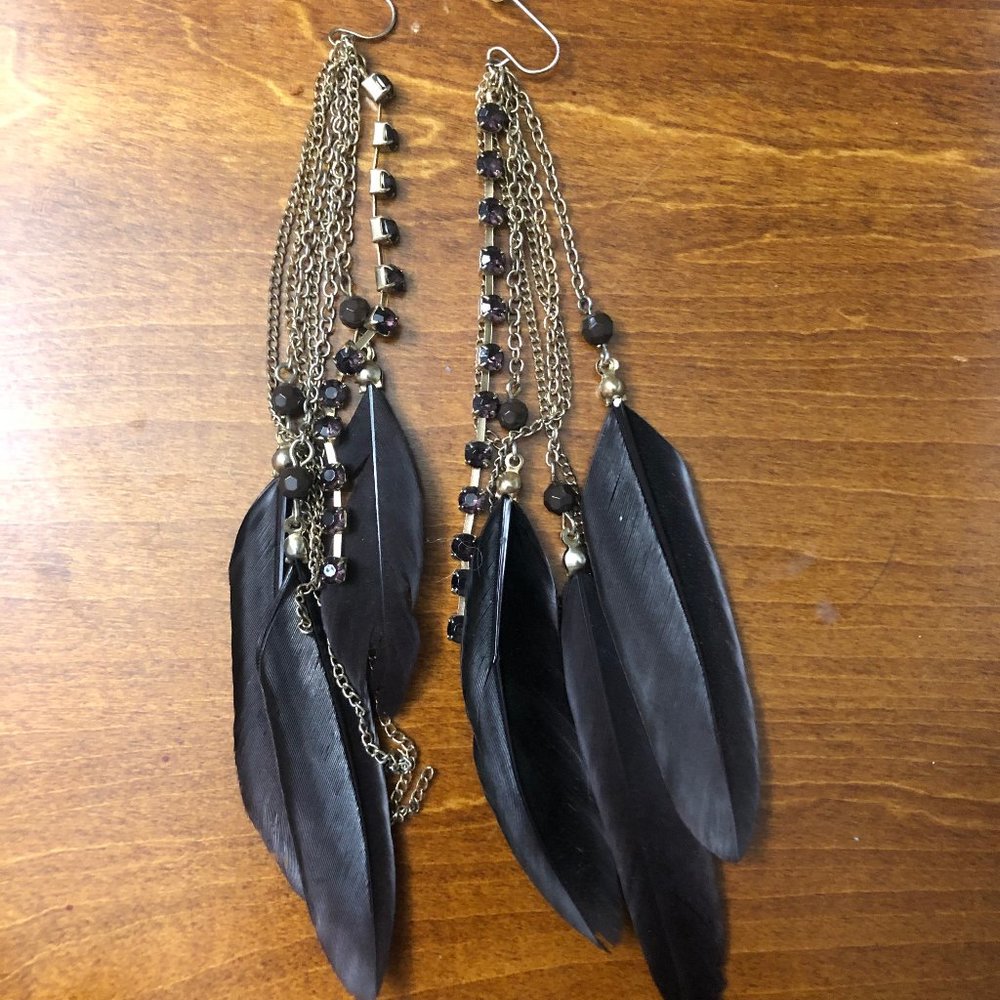 Black Feather Earrings